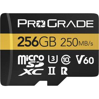 MicroSD -kort V60 (256 GB) - Testet til at arbejde med SD -kortenheder i fuld st?rrelse | Op til 250MB/s L?s 130MB/s Skriv af Prograd Digital