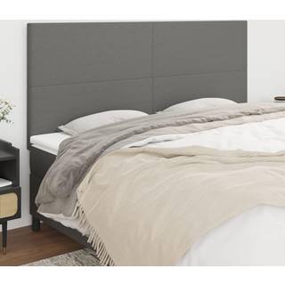 Sengegavle 80X5X78/88 Cm Stof Mørkegrå - Høj / 160 cm