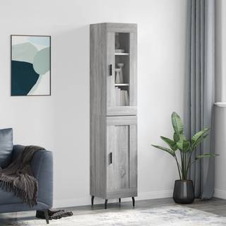 højskab 34,5x34x180 cm konstrueret træ grå sonoma-eg