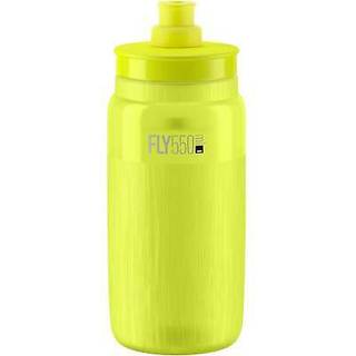 Elite Bottle FLY TEX Yellow Fluo, Grey Logo 550ml - Drikkeflaske