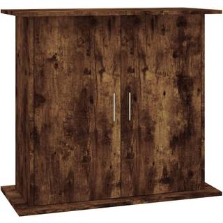 akvariebord 81x36x73 cm konstrueret træ sort egetræsfarve