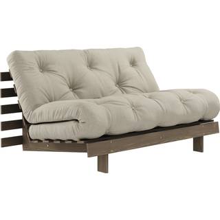 Roots 140 Sovesofa Fra Karup Design i Massiv FSC Fyrretræ | Japandi - Carob Brown - 914 Linen