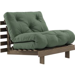Roots 90 Sovesofa Fra Karup Design i Massiv FSC Fyrretræ | Japandi - Carob Brown - 756 Olive Green