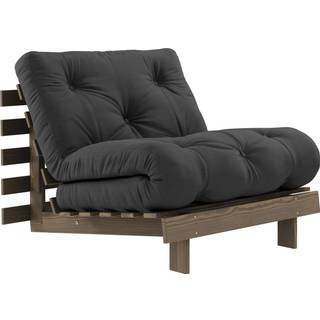 Roots 90 Sovesofa Fra Karup Design i Massiv FSC Fyrretræ | Japandi - Carob Brown - 734 Dark Grey