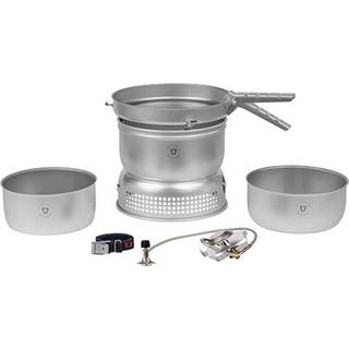 Gasblus Trangia 25 Large, 2100 W + 2 gryder, 1 stegepande i DS / Duossal 2.0-laminat + vindskærm i UL / UltraLight-aluminium + gribetang + rem, Uden brændstof