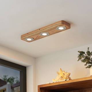 Lindby LED-loftlampe Mikari, 48 cm, træ, drejelig