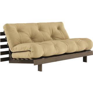 Roots 160 Sovesofa fra Karup Design i Massiv FSC Fyrretræ | Japandi - 758 Wheat Beige - Carob Brown