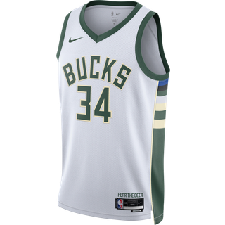 Milwaukee Bucks Association Edition 2022/23-Nike Dri-FIT NBA Swingman-spillertrøje til mænd - hvid