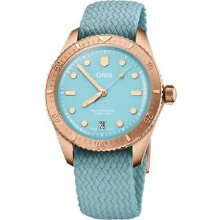 ORIS Divers 65 Bronze Cotton Candy, blå med rem -38mm