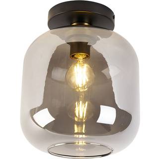 Smart loftslampe sort med guld og røgglas inkl. Wifi A60 - Zuzanna