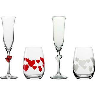 L'Amour champagneglas 17cl 2-pak Red Heart - Stölzle