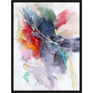 Håndlavet Maleri Med Sort Ramme - Abstract Storm - Mixed Media -  Str: 60 x 80 Cm