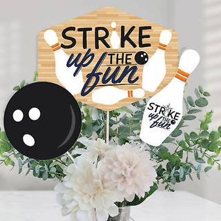 Big Dot of Happiness Strike Up The Fun - Bowling - Birthday Party eller Baby Shower Centerpiece Sticks - Table Toppers - S?t p? 15