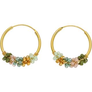 Nuni - Sanna hoops i forgyldt sølv - Dusty Green