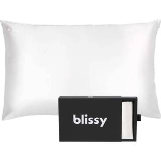 BLISSY Silkepudebetræk - 22 Momme Mulberry-silke 6A, 100% ren, hypoallergenisk, mindsker friktion for hår og hud, dronningstørrelse