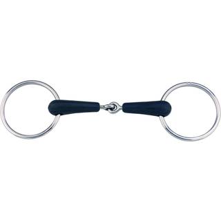 Rubber bit soft 18 mm single jointed - Stainless steel - 125 mm