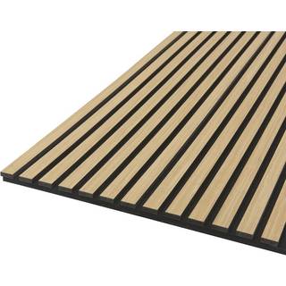Fibrotech QUANTI akustikpanel, 520 x 2440 mm, Light Oak med sort polyester