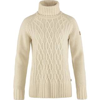Fjällräven Women's Övik Cable Knit Roller Neck Chalk White, M