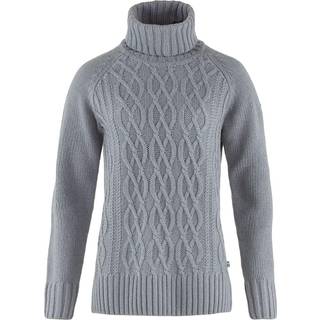 Fjällräven Women's Övik Cable Knit Roller Neck Uldsweater Damer størrelse M farve grå