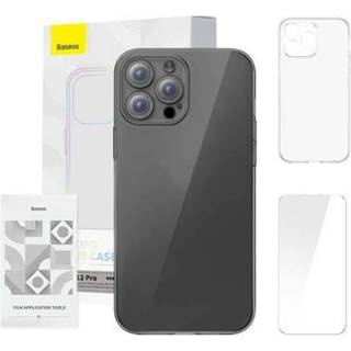 Baseus - Case Crystal Series for iPhone 12 Pro clear tempered glass cleaning kit
