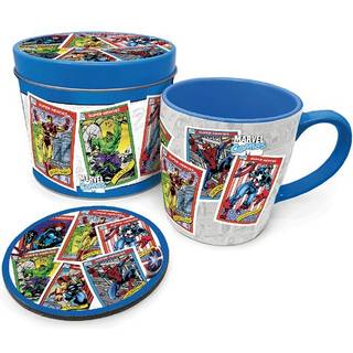 MARVEL - Retro "Collectors Cards" - Mug & coaster in metal tin