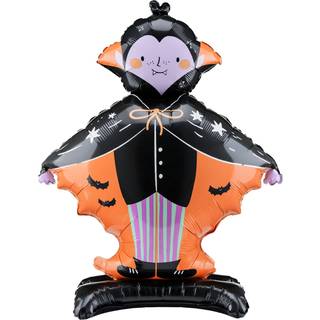1 stk. Farverig Dracula folieballon til festdekoration, 64x81 cm, perfekt til Halloween og børnefødselsdage