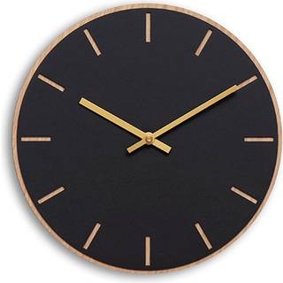Hemverk Vægur Sort Lys Eg Gold Ø28 cm