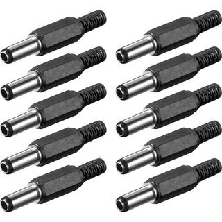 DC stik m/ kabelbeskyttelse bore 2,5 x 5,5mm - 1 stk.
