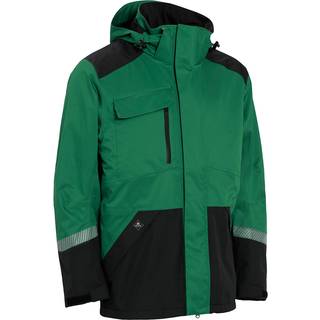 Arbejdsregnjakke stretch 186000 grøn/sort Str. 4XL