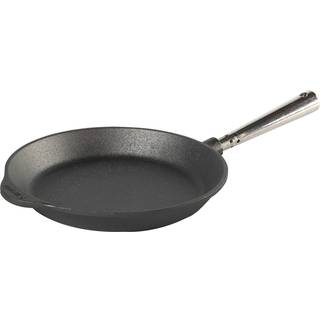 Skeppshult Professional Pfanne 24 cm - Gusseisen mit Edelstahlgriff - Schwarz,Silber