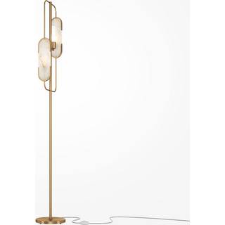 Maytoni Marmo gulvlampe, guldfarve/natursten