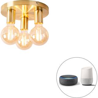 Smart loftslampe guld rund inkl. 3 Wifi G95 - Facil