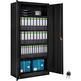 Arkivskab Blain med 5 hylder, 40x80x180cm - sort