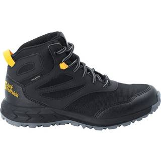 Jack Wolfskin Kids' Woodland Texapore Mid Black/Burly Yellow Xt, Black / Burly Yellow Xt, 26