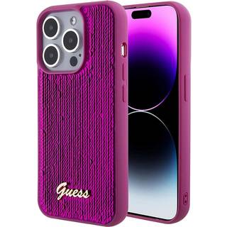 iPhone 15 Pro Guess Sequin Script Logo Cover - Magenta