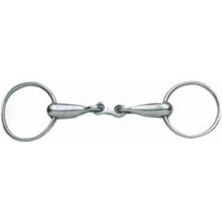 Korsteel rustfrit st?l tyk mund fransk link l?st ring snaffle bit 4,75 """"