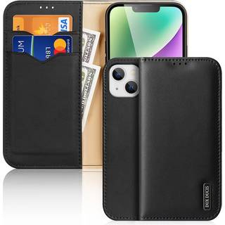 iPhone 15 - DUX DUCIS Hivo ægte læder cover / pung - Brun