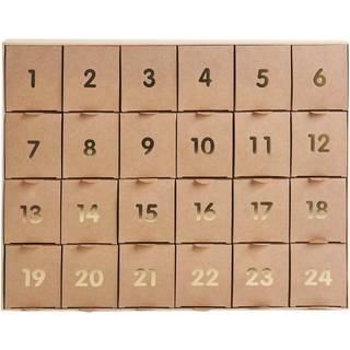 Adventskalender zum Befüllen 36,5x29x6cm - Kraftpapier-Gold