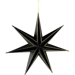 7-zackiger Gothic Deko Stern Schwarz Gold 30cm