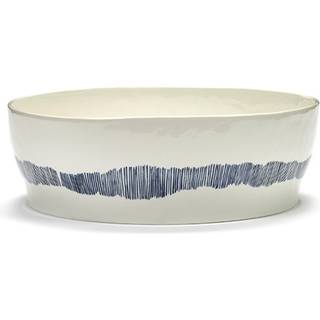 Serax Ottolenghi Feast salatskål Ø27,5 cm White stripes-blue