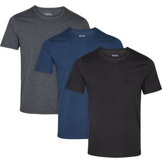 BOSS 3pak T-shirts med økologisk bomuld i sort, mørkeblå og grå til herre.
