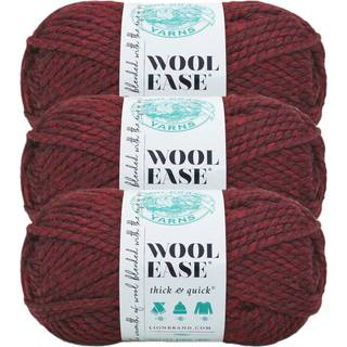 Lion Brand Yarn Wool-ease tyk og hurtig garn blød og voluminøs garn til strikning af hækling og håndværk 3 pakke klaret
