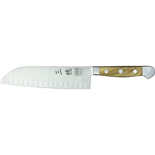 Güde Alpha Olive Santokumesser 18 cm mit Kullen - CVM-Messerstahl - Griffschalen Olivenholz - Braun,Silber