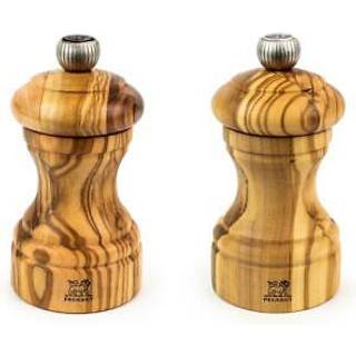 Peugeot Bistro Duo Pfeffer- + Salzmühle 10 cm Olivenholz - Stahlmahlwerk - Braun