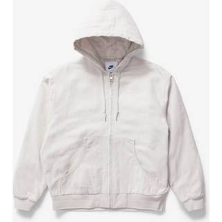 Padded Hooded Jacket in Light Bone - M