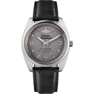 Vivienne Westwood Pennington Grey Dial Black Leather Strap Unisex Watch VV274CGBK