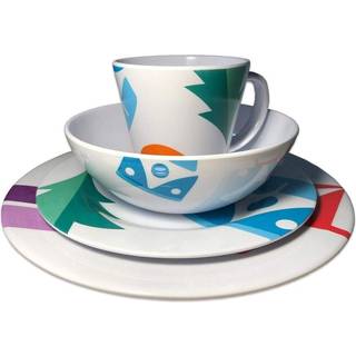 Melamine Camping Dining Set - 2 Piece - Spring Bay Design - Outdoor Camping Bowl, Mug & Plates - OLPRO