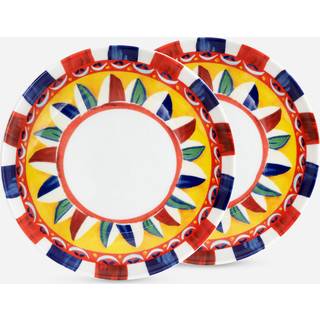 Dolce&Gabbana Casa Tableware - 'Carretto Siciliano' soup plate, set of two in Multicolor 100% Porcelain