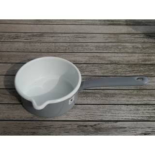 Riess Classic Pure Grey Stielkasserolle 14 cm / 0,75 L - Emaille - Grau