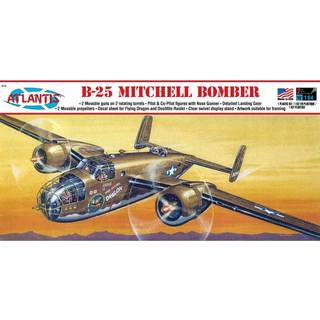 Atlantis B-25 Mitchell WWII Bomber Plastic Model Kit 1/64 Toy and Hobby